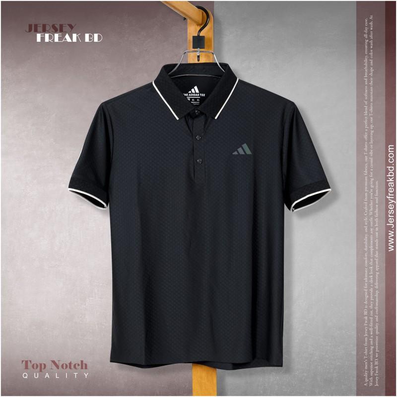 Men's Black Polo T- Shirt Breathable Fabric Comfortable For Summer Collection