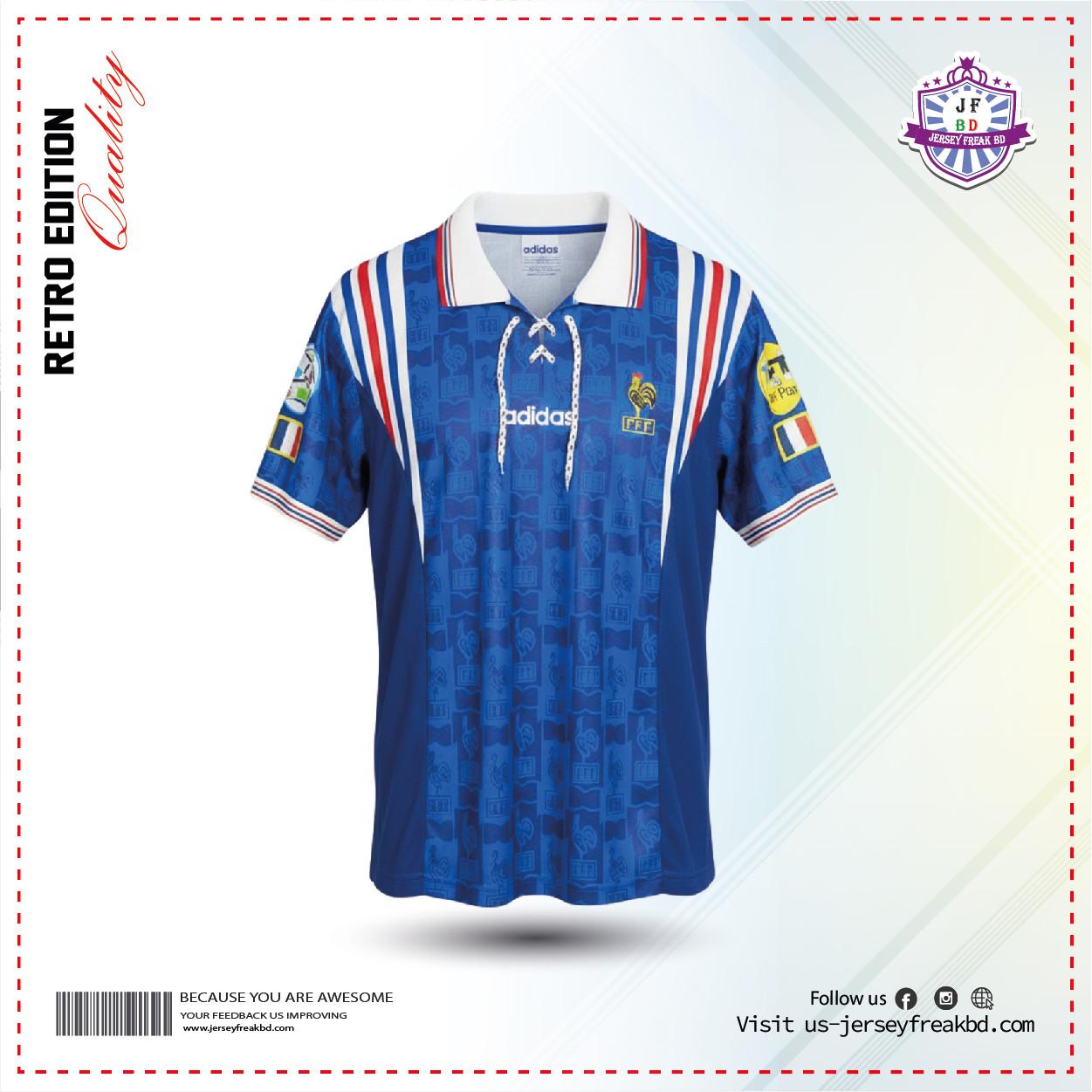 1996 France Home Kit Retro  Half