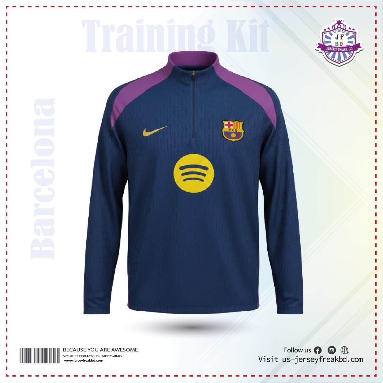 Barcelona Dark Navy  Training Kit 25-26 Full Sleeve