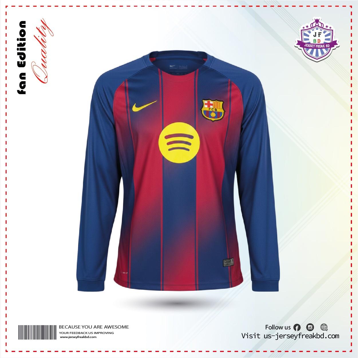 Barcelona 25-26 Home Fan  Kit Full Sleeve