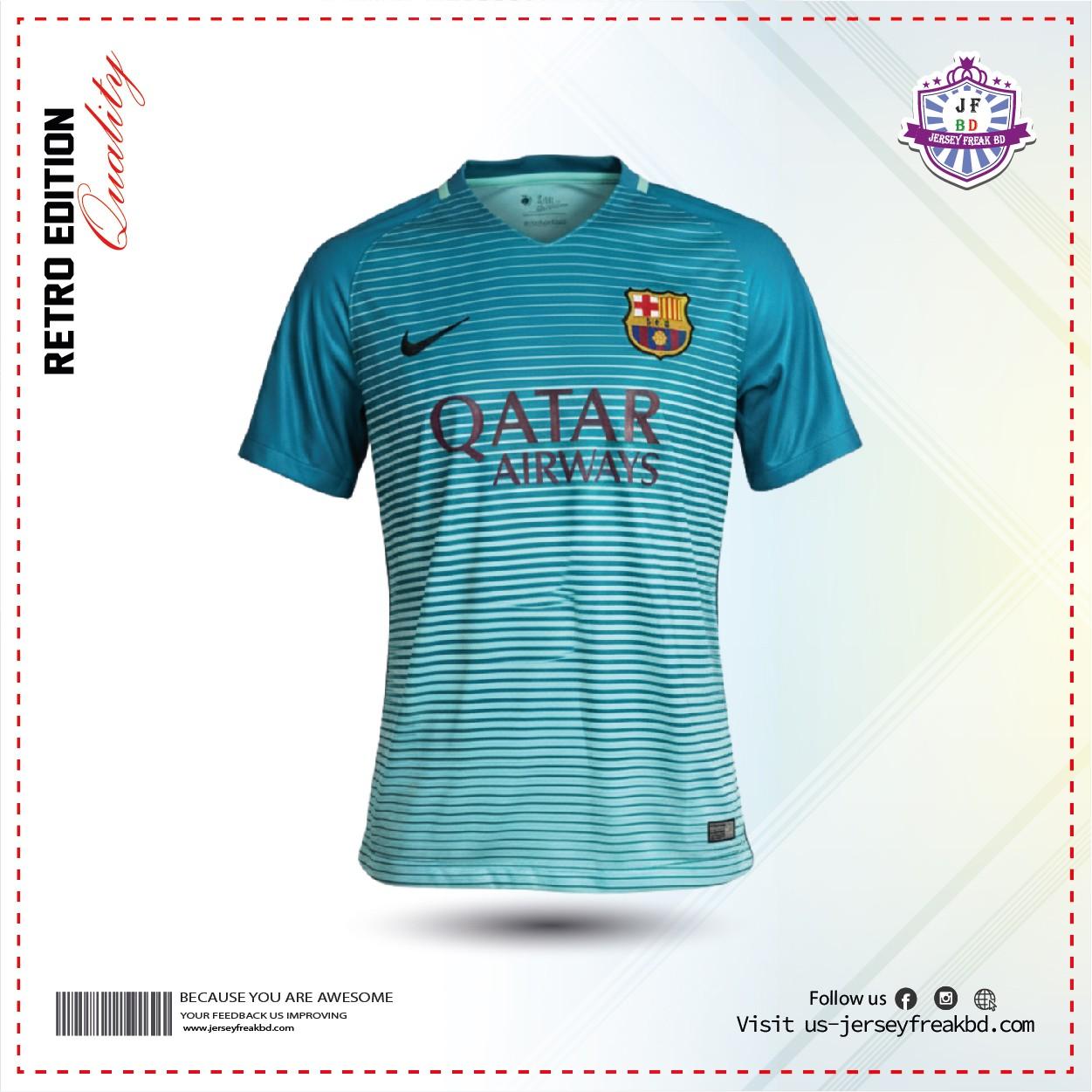 Barcelona 2016/17 Third Kit Retro Half