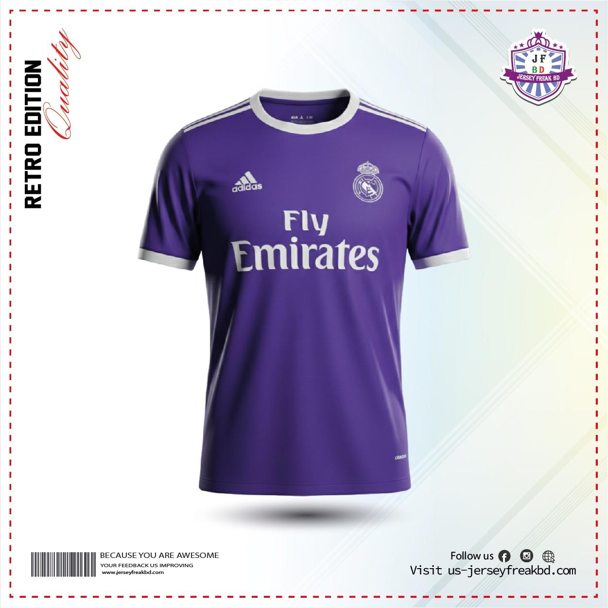 Real Madrid 2016/17  Away Kit Retro Half