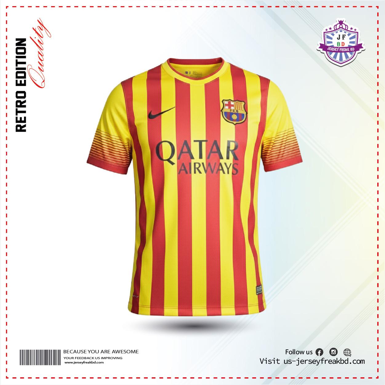 Barcelona   2013/14 Away Kit Retro Half