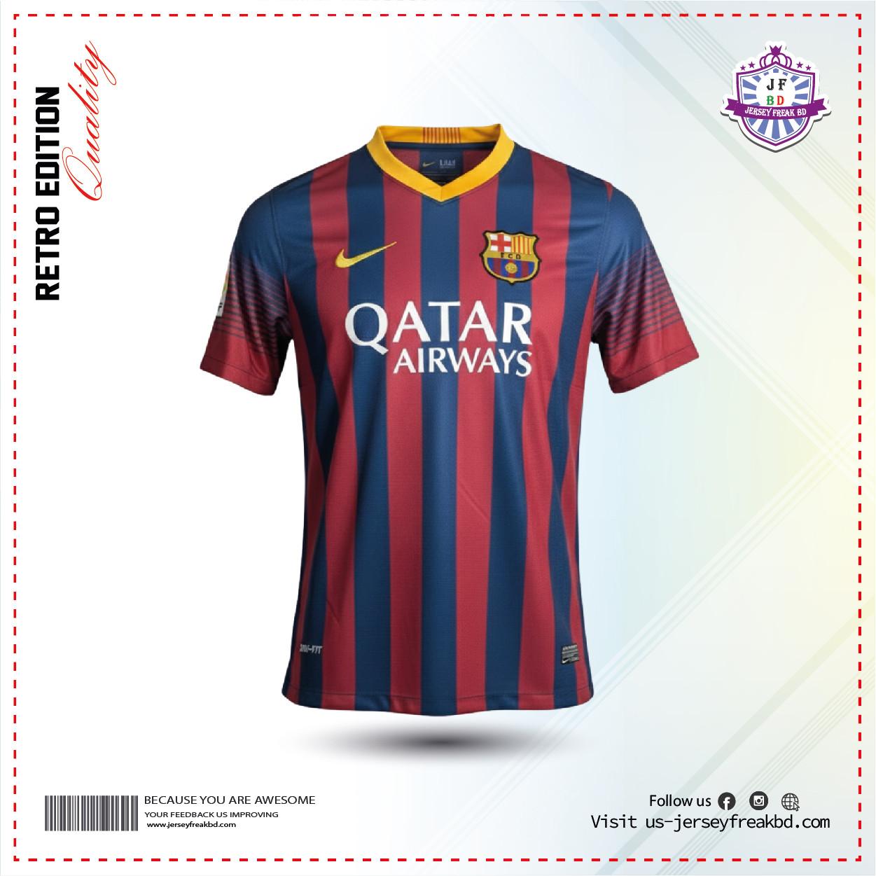 Barcelona 2013/14  Home Kit Retro Half