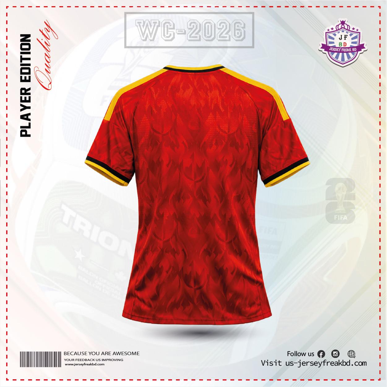 Belgium 2026 World Cup Home Player Kit Half