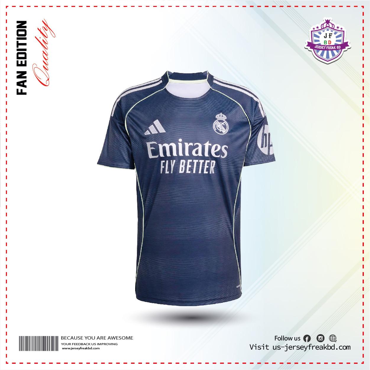 Real Madrid 25/26 Away Fan Kit half