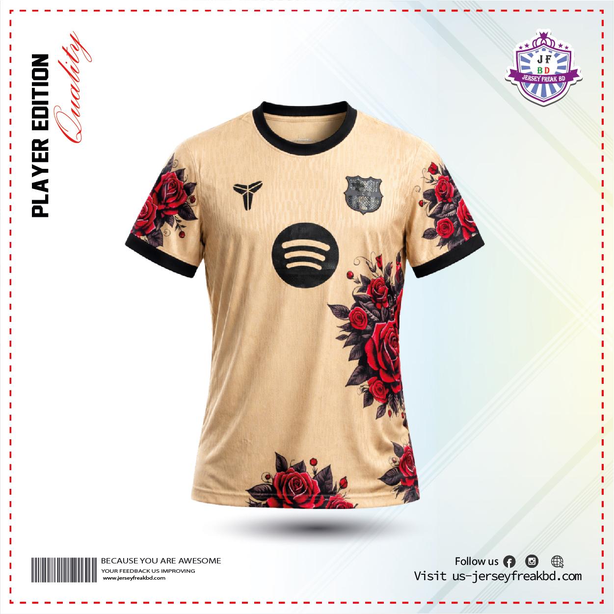 Barcelona 25-26 Away Floral Player Half Sleeve