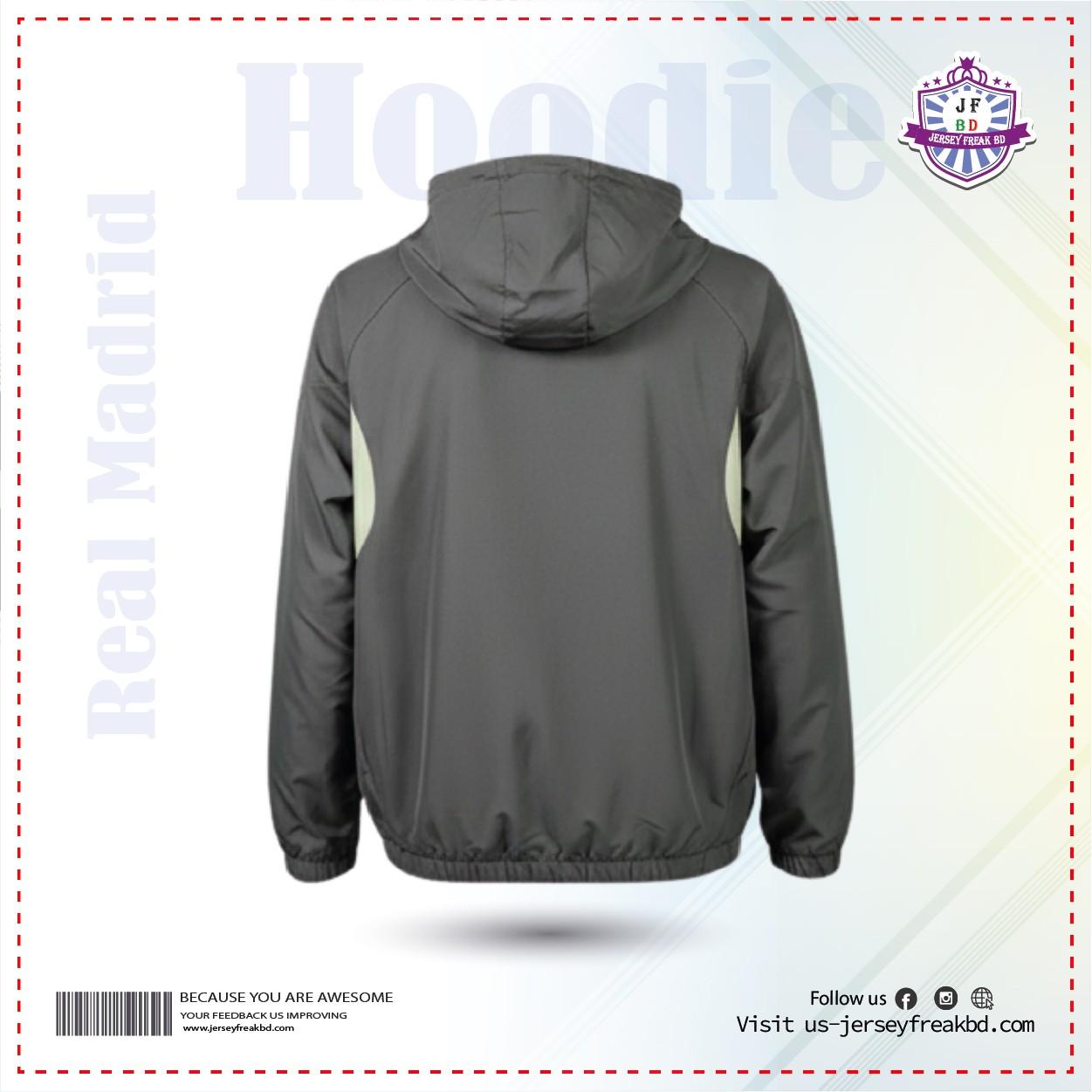 Real Madrid Ash Hoodie wind Breaker