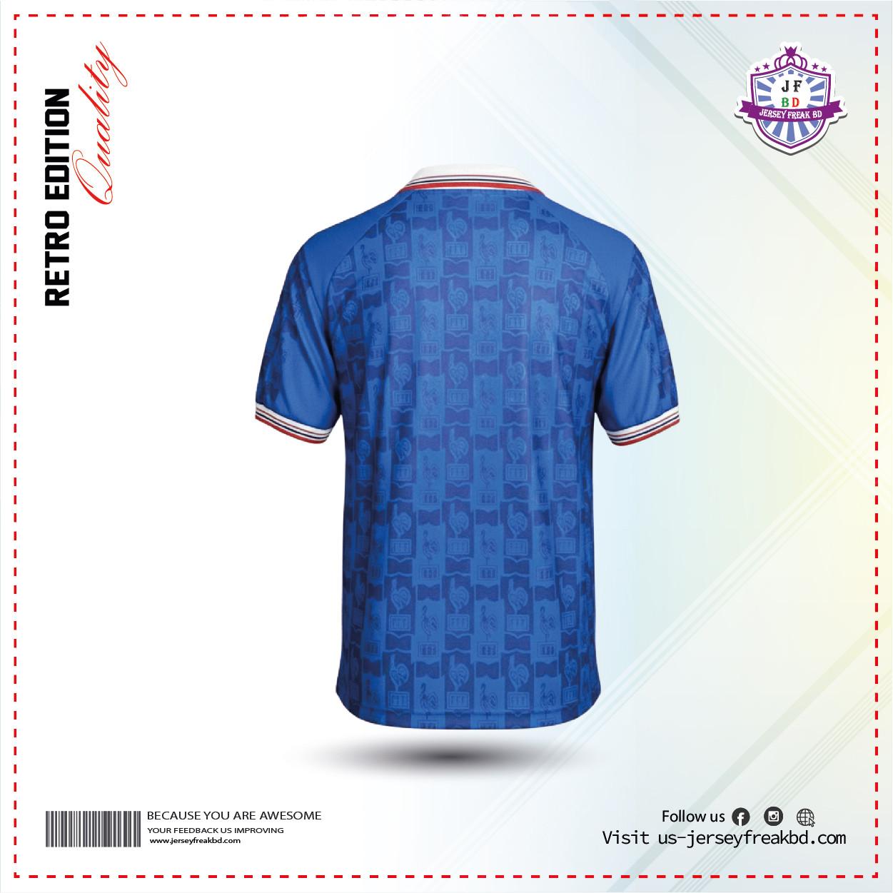 1996 France Home Kit Retro  Half