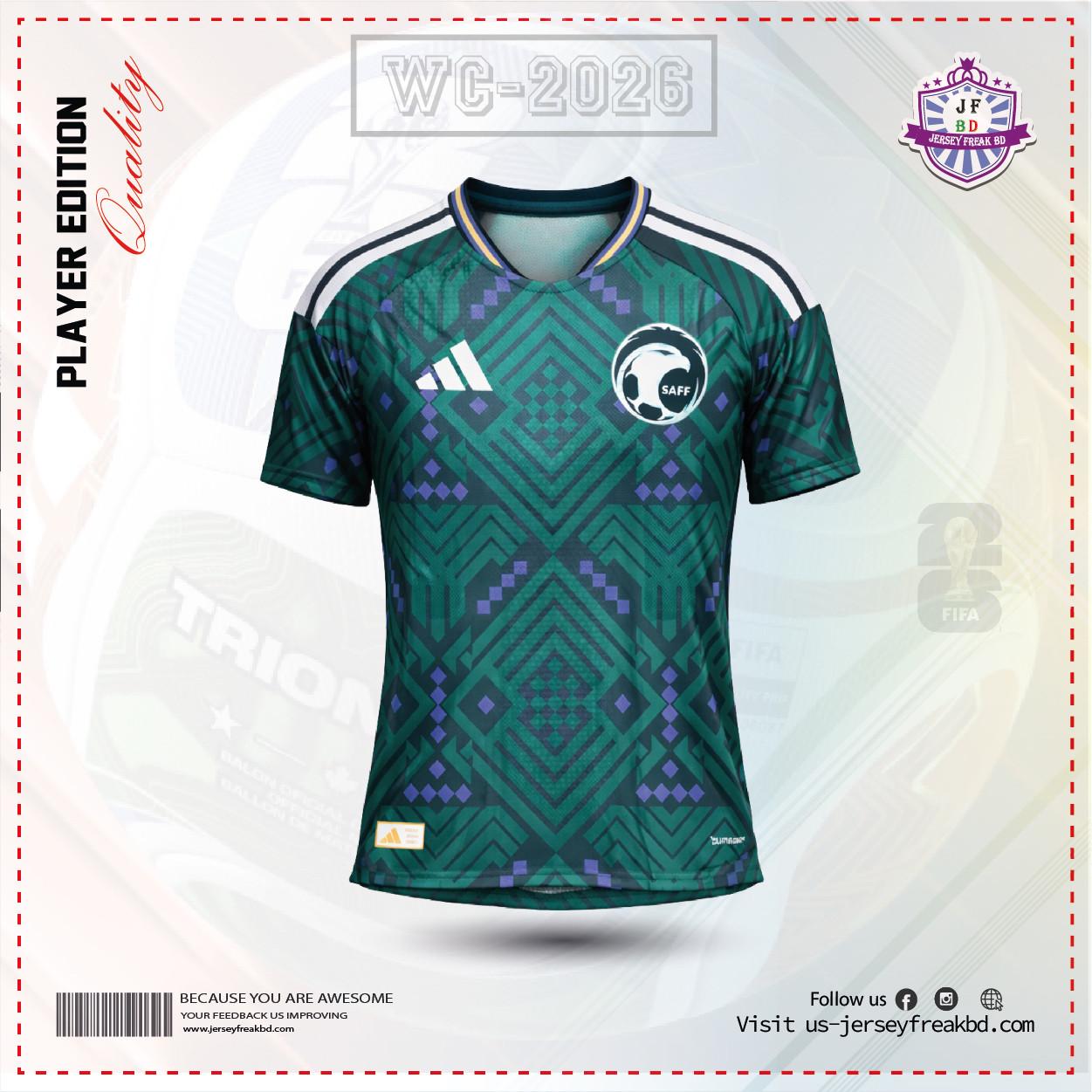 Saudi Arabia 2026 World Cup Home Player Kit Half