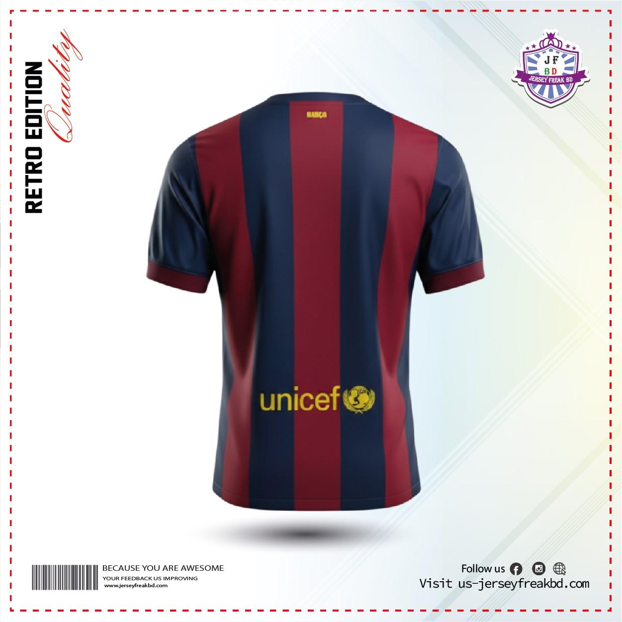 Barcelona  Home 2014-15 Retro Kit Half