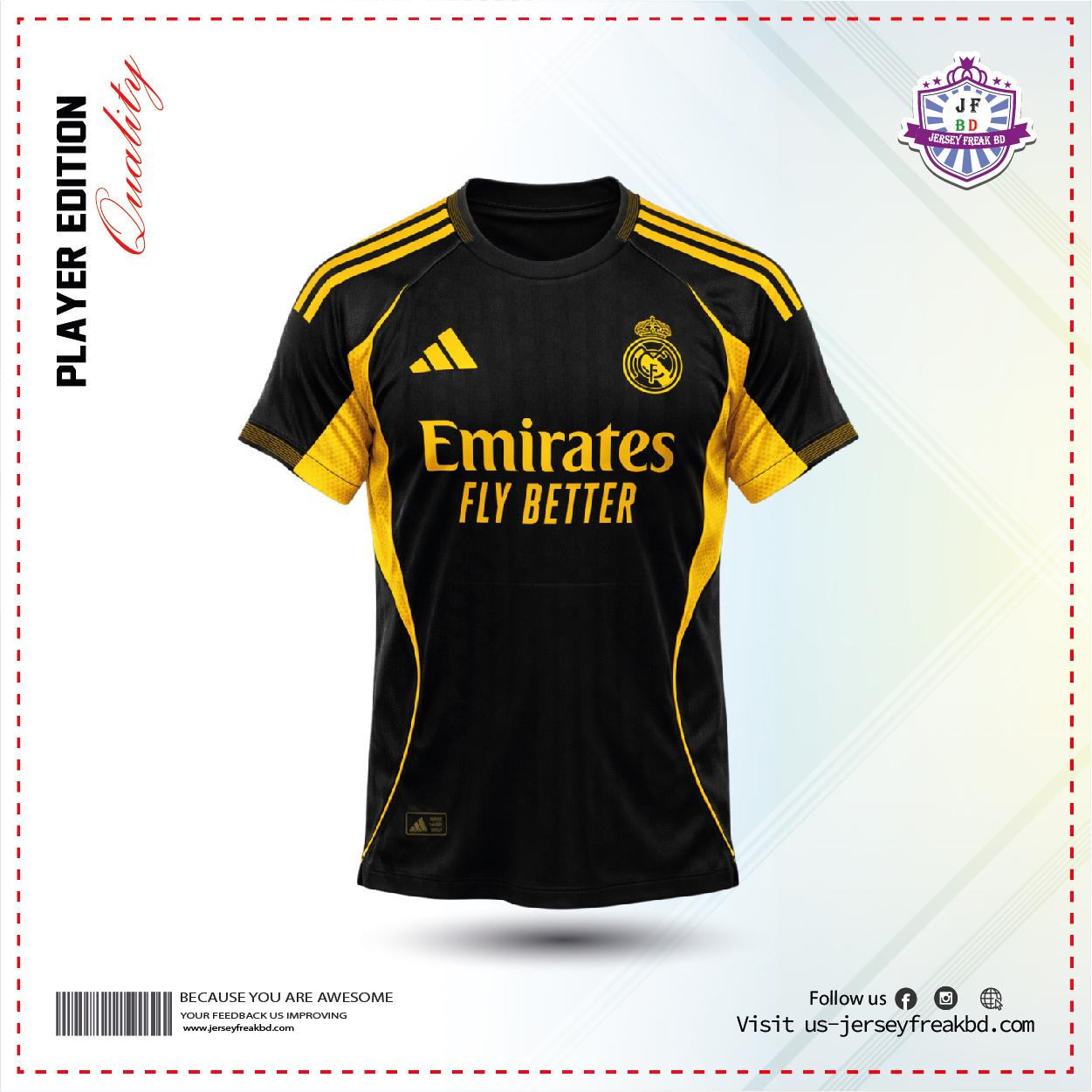 Real Madrid 25-26 Black Concept Player Edition Half