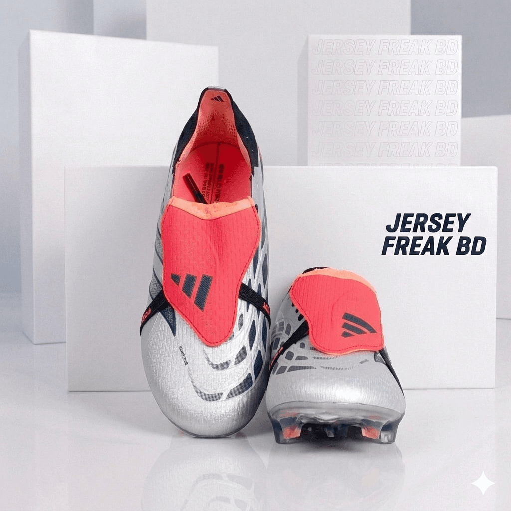 Adidas Predator 26 Elite  Boots  silver and orange colorway