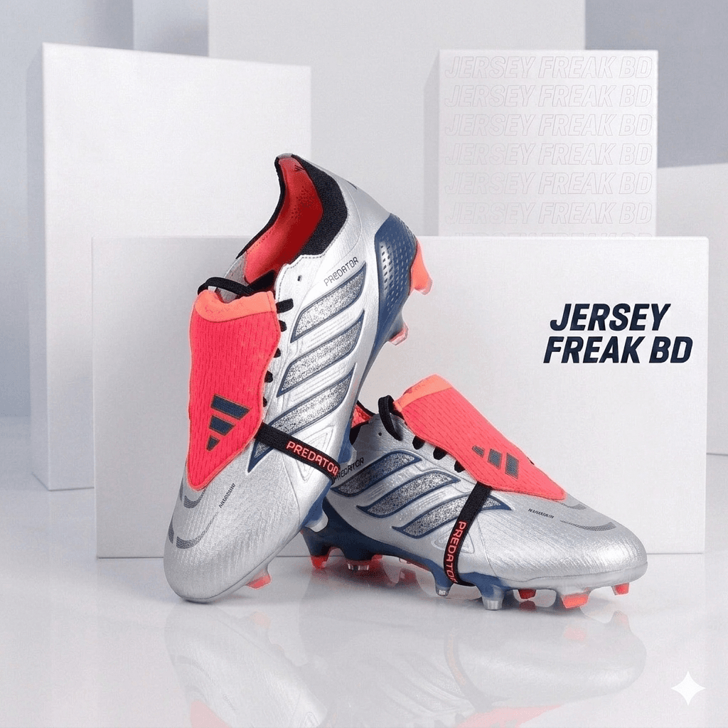 Adidas Predator 26 Elite  Boots  silver and orange colorway