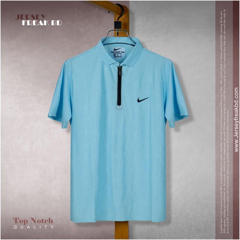 Men's Nike Polo T- Shirt with Zipper Breathable and Comfortable Fabric For Summer Collection