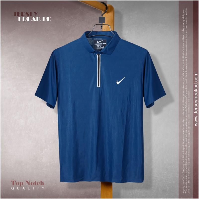 Men's Nike Polo T- Shirt with Zipper Comfortable and Flexible  Fabric For Summer Collection