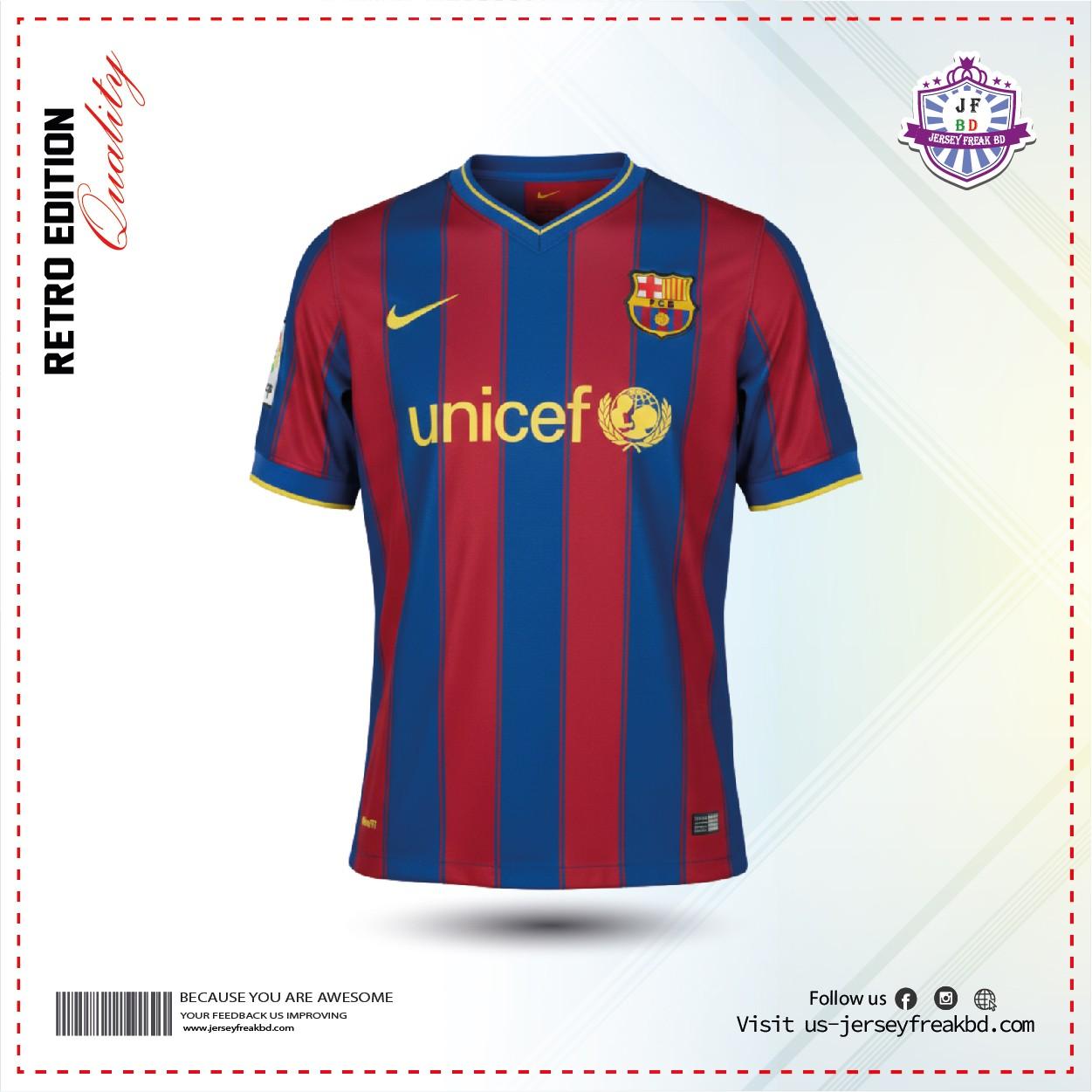 Barcelona Home 2009/10 Retro Kit Half